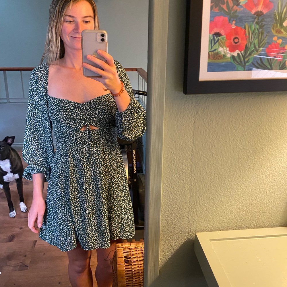 Abercrombie and Fitch green floral mini dress. Size small